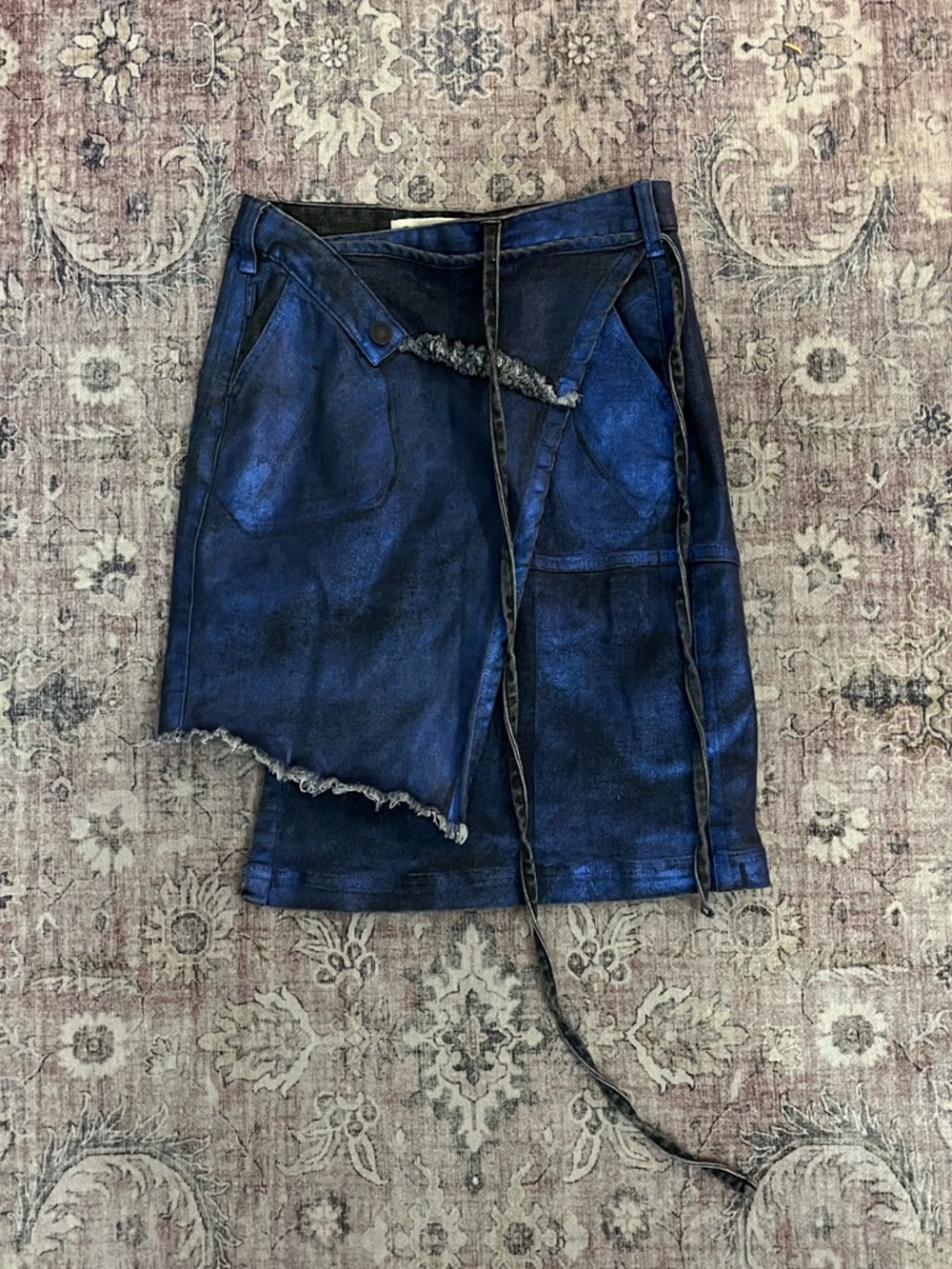 Ottolinger metallic denim wrap skirt